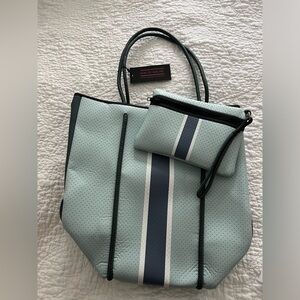 HAUTE SHORE Blue and White Tote Bag